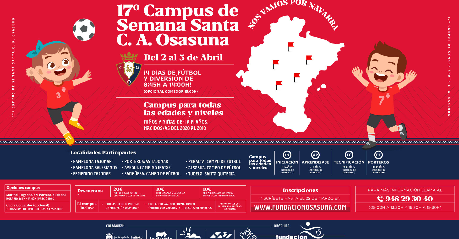 Continúa abierto el plazo de inscripciones del Campus de fútbol de Semana Santa