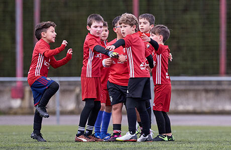 Jornada de liga en la escuela de fútbol de Fundación Osasuna 